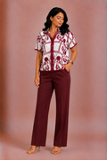 Noor - Maroon Crochet Shirt